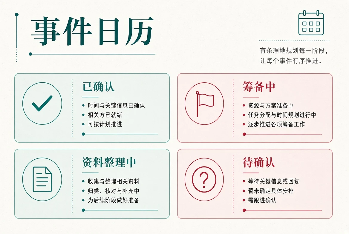 事件日历状态导览